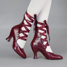 Beautiful Edwardian and 1920s leather oxfords for costumers, historical reenactors, historybounding, steampunks, cottage core, dark academia, theater groups, and historically-inspired brides. Edwardian Shoes, Century Shoes, American Duchess, Historical Shoes, Lizzie Hearts, Glamour Vintage, Dr Shoes, Funky Shoes, Aesthetic Shoes