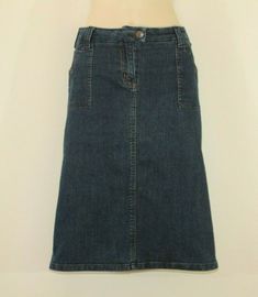 "Vintage Blue Denim CHICOREE Zip Knee Length A-Line Casual Women's Skirt   Size - XL   Please check measurements     LYING FLAT ON THE FLOOR:   SKIRTS LENGTH - 24'' OR ( 61 CM )  WAIST - 18\" OR (45.7 CM ) ACROSS THE BACK  HIPS - 22\" OR (55.9 CM )   The Skirt is used but in good condition,   please see all pic. .  ############### *Please note that most of my items are vintage and has therefore been previously used unless stated otherwise. Vintage items will have some degree of wear, bobbling or Blue Stretch Denim Skirt With Pockets, Women's Skirt, Skirt Length, Womens Clothing Tops, Tank Tops Women, Dream Closet, Blue Denim, Casual Women, Knee Length