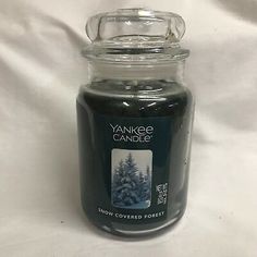 yankee candle company snow covered forest large jar candle - new in box / free shipping