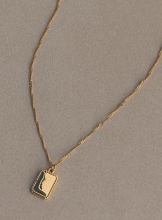 Necklace Princess Polly Exclusive 70% iron 30% zinc alloy with 3Mils 18K Gold Plated Dainty chain Rectangle pendant Lobster clasp fastening Length adjusts from: 35cm - 43cm / 13.7in - 16.9in Metal Rectangular Pendant Clavicle Chain, Gold Plated Tarnish Resistant Chain Necklace With Rectangular Pendant, Tarnish Resistant Necklace With Rectangular Pendant, Metal Jewelry With Rectangular Pendant Chain, Metal Rectangular Pendant Chain Jewelry, Metal Necklaces With Adjustable Chain And Rectangular Pendant, Trendy Gold Rectangular Pendant Jewelry, Gold Clavicle Chain Necklace With Square Pendant, Gold Chain Necklace With Square Pendant