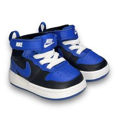 Introducing The Latest Addition To Your Toddler's Wardrobe - The Nike Court Borough Mid 2 Sneakers In A Striking Black Game Royal Colorway. Designed For Comfort And Style, These Size 3c Toddler Shoes Are Brand New, Ensuring Your Little One Takes Confident Steps. Elevate Their Footwear Collection With This Trendy Pair That Perfectly Blends Fashion And Functionality. Nike Court Borough Mid 2, Court Borough Mid 2, Walk The Talk, Nike Court Borough, Toddler Nikes, Fashionable Shoes, Toddler Sneakers, Royal Design, Baby Sneakers