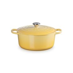 a yellow casserole on a white background