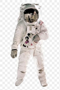 an astronaut in white space suit with his arms out