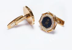 Diamond Cufflinks.Octagon 18K yellow gold and diamond cufflinks. Approximate Measurements: Diameter 0.74" Weight 25.5 Grams. Diamond Buttons For Men, Timeless Octagon Jewelry For Formal Occasions, Luxury Hexagon Jewelry For Formal Occasions, Luxury Hexagon Jewelry For Formal Events, Luxury Hexagon Shaped Formal Jewelry, Diamond Cufflinks Men, Diamond Cufflinks, Diamond Cufflink, Ring Watch