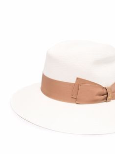 Borsalino wide-brim Straw Hat - Farfetch Wide Brim Straw Hat, Circular Design, White Bow, Wide Brimmed, Straw Hat, Floppy Hat, Fashion Branding, Straw, Off White