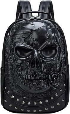 empik pokrowiec na laptopa Skull Backpack, Small Backpack Black, Leather Backpacks School, Skull Bags, Retro Backpack, 3d Skull, Leather Backpacks, Computer Backpack