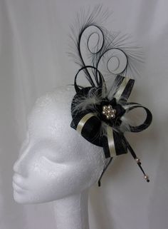 Black & Cream Pheasant Curl Feather Sinamay and Fluff Feathers and Pearl Isabel Wedding Fascinator Mini Hat Ascot Derby - Made to Order by IndigoDaisyWeddings on Etsy https://www.etsy.com/listing/557113453/black-cream-pheasant-curl-feather Black Hat-style Headpieces For Wedding, Black Hat Headpiece For Wedding, Black Hat Style Headpieces For Wedding, Black Mini Hat For Kentucky Derby Wedding, Black Mini Hat For Wedding At Royal Ascot, Adjustable Feathered Top Hat For Evening, Adjustable Evening Top Hat With Feathers, Adjustable Black Top Hat For Wedding, Adjustable Feather Fascinator For Church