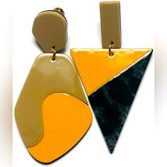 New. Never Worn. Yellow/Tan & Black/Yellow. Possible Scratches Or Defect On The Triangle Earring. At Least 3.25 Inches In Length. Price Is Firm. Modern Yellow Earrings For Party, Trendy Yellow Party Earrings, Trendy Yellow Drop Earrings, Trendy Triangle Earrings, Retro Yellow Earrings For Party, Trendy Yellow Earrings For Summer, Retro Yellow Party Earrings, Yellow Retro Party Earrings, Casual Yellow Drop Earrings