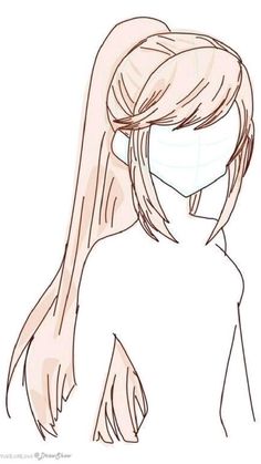 a drawing of a girl with long hair and ponytails, looking to the side