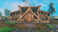 Valheim Smelting Area, Valheim Interior Design, Valheim House Ideas, Viking Longhouse, Base Ideas, Trophy Rooms, Gaming Stuff