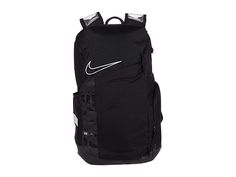 Nike Elite Pro Small Backpack - Backpack Bags : Black/Black/White : Nike takes your game to the next level with the Elite Pro Small Backpack. Large main compartment for spacious storage. Nike Quad Zip System offers easy access to your gear from all angles. Water-resistant bottom provides a durable exterior. Mesh wet/dry sleeve holds up to a size 15 shoe. Zip pockets for valuables at side and top. Vented wet/dry compartment allows you to store your dirty clothes separately. Adjustable Max Air sho Black White Nike, Backpack Free, Nike Elite, Bags Black, Nike Kids, White Nike, Small Backpack, Sling Backpack, Big Kids