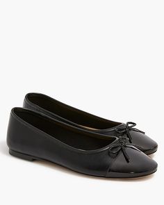 Spring Cap Toe Flats, Medium Width Almond Toe Ballet Flats, Classic Spring Cap Toe Flats, Branded Insole Ballet Flats For Fall, Cushioned Round Toe Ballet Flats, Classic Cap Toe Flats For Work, Cap Toe Flats With Leather Sole, Medium Width Round Toe Ballet Flats For Work, Fall Closed Toe Ballet Flats