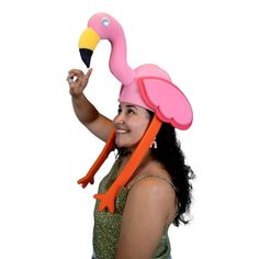 This Flamingo Hat will definitely make you stand out at your next Party, Hora Loca, Wedding, Corporate Event, Birthday, Quinceanera, or Halloween Party! It can be used as a wedding hats, top hats, photo booth props, or a party favor. Novelty Summer Party Costume Hats And Headpieces, Summer Party Novelty Costume Hats, Novelty Party Costume Hats And Headpieces, Novelty Costume Hats And Headpieces For Summer Party, Novelty Costume Hats And Headpieces For Parties, Fun Summer Party Costume Hats And Headpieces, Fun Adjustable Hat For Carnival, Fun Hats For Carnival Costume, Fun Carnival Costume Hat