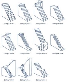 the steps and railings in different stages of construction are shown with their corresponding names