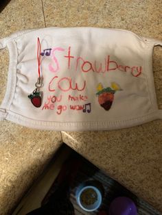 A strawberry cow mask/lyrics of the song and a little water bottle accessories Goofy Pfps, Water Bottle Aesthetic, Cow Mask, Anime Cars, Aesthetic Warning, Strawberry Cow, Teen Life Hacks, Hot Water Bottle, Teen Life