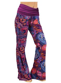 PRICES MAY VARY. Flattering Comfy Pants: Pajama pants, lounge pants, casual pants, palazzo pants, yoga pants, wide leg pants with fold waist, floral print, comfy and stretchy lounge pjs pants for a cute look. You can get a lot of use from it. Design: Elastic waist, high waist, floral print, wide leg. Comfy, soft and stretchy sleep night Lounge Pants, The ruching helps hide any flaws in the belly area and added comfort. Please refer to size chart before ordering. Occasions: Casual wear, home wear Womens Pj Pants, Stylish Pajamas, Ruched Pants, Cotton Pajamas Women, Cotton Pajama Pants, Pj Bottoms, Fall Pants, Womens Pajamas Pants, Purple Paisley