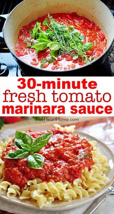 this 30 minute fresh tomato marina sauce is so easy to make and tastes just as good as it looks