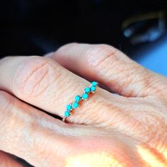 Brand New. Warren Only For Picture Taking Purposes. Size 6. Dainty Blue Turquoise Stackable Ring, Blue Nickel-free Turquoise Promise Ring, Blue Turquoise Ring For Anniversary, Dainty Style, Open Heart Ring, Trend Jewelry, Jasper Ring, Bow Ring, Sparkle Jewelry, 6 Rings