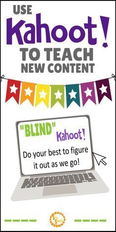 a laptop with the words, use kahoot to teach new content