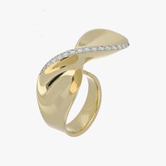 Ref. FF192RG21 Elica Curly Ring, Yellow Gold and White Diamonds Crafted in 18k yellow gold and adorned with white diamonds, this ring captures the graceful curves and elegance of nature. Gold: g 16.30 | White Dia: ct 0.44All weights are approximate. Slight variations may occur due to the nature of handmade craftsmanship. Paper Bracelet, Gold G, Jewelry Photography, Tuscany Italy, Wedding Service, Pendant Rings, Yellow Gold Ring, How To Make Notes, White Diamonds