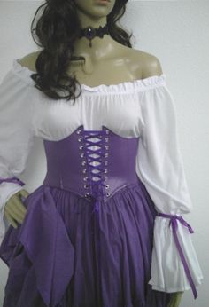 Purple Corset Belt Waist Cincher Underbust Corset Renaissance | Etsy Medieval Pirate, Corset Outfits, Purple Corset, Steampunk Skirt, Pirate Wench, Corset Outfit, Goth Corset, Pencil Skirt Outfits, Steampunk Corset