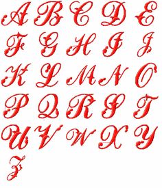 the upper and lower letters are drawn in red ink