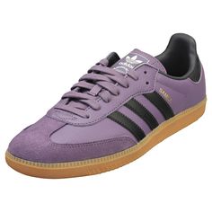 The Womens SAMBA OG from adidas combines a Leather upper with a durable Rubber sole. These Fashion Trainers feature Lace-Up fastening, Textile insole and Textile lining. Finished with adidas branding, the style IE7012 comes in a Purple colourway. Style: SAMBA OG Outer: Leather Lining: Textile Fastening: Lace-Up Sole: Rubber Colour: Purple Sup. Ref.: IE7012 NOTICE FOR EU CUSTOMERS: YOU ARE RESPONSIBLE FOR IMPORT DUTIES AND VAT AT THE DESTINATION COUNTRY FOR ANY ORDERS ABOVE 150 EUROS Mens Womens Kids Brands LOW COST UK DELIVERY RATES LOW INTERNATIONAL DELIVERY RATES 30 DAYS RETURN POLICY adidas Samba Og Womens Purple Fashion Trainers The Womens SAMBA OG from adidas combines a Leather upper with a durable Rubber sole. These Fashion Trainers feature Lace-Up fastening, Textile insole and Texti Subscribe To Newsletter, Fashion Trainers, Adidas Branding, Adidas Athletic Shoes, Adidas Samba Og, Purple Sneakers, Trainers Fashion, Colour Purple, Purple Fashion