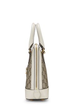 Find GUCCI Original Gg Supreme Canvas Horsebit Handbag on Editorialist. This Gucci handbag features the iconic GG Supreme canvas with a Horsebit detail. It has a top handle and an adjustable strap that can be worn on the shoulder or crossbody. The bag also features a push lock closure and gold-tone hardware. It is made in Italy and is small in size. Designer Handheld Satchel With Top Carry Handle, Gucci Top Handle Shoulder Bag For Shopping, Gucci Double Handle Satchel For Shopping, High-end Handheld Satchel With Handles, Designer Handheld Bags With Gold-tone Hardware, Gucci Bag With Gold-tone Hardware And Top Handle, Gucci Top Handle Bag With Gold-tone Hardware, Gucci Top Handle Shoulder Bag With Dust Bag, Gucci Satchel With Detachable Handle