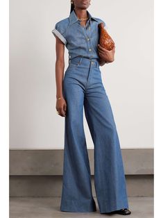 ZIMMERMANN Matchmaker high-rise wide-leg jeans | NET-A-PORTER Styling Balloon Pants, Estilo Kardashian, Style Année 70, Wide Leg Jeans Outfit, High Rise Wide Leg Jeans, Mode Jeans, All Jeans, Denim Style, Mode Inspo