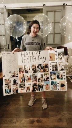 Present For 20th Birthday, 20th Birthday Present Ideas Best Friends, Birthday Posters For Best Friend, Diy B Day Gifts, 20th Birthday Gift Ideas For Best Friend, Birthday Poster Ideas With Pictures, Picture Present Ideas, Birthday Poster Ideas For Friends, 16th Birthday Gifts For Best Friend