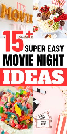 movie night ideas for kids to make with their own food and drink, including popcorn