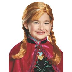 If your little girl is dying to be Anna from Disneys hit Frozen movie this year for Halloween, let that fiery head of red hair be the least of your worries! Featuring beautiful braided pigtails with pink bows, this gorgeous Anna wig for girls is the perfect addition to her Frozen Halloween costume. Size: Standard.  Color: Brown. Anna Halloween Costume, Anna Frozen Costume, Frozen Halloween, Anna Costume, Anna Disney, Kids Wigs, Frozen Costume, Frozen Anna, Disney Princess Frozen