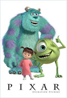 pixar and the monster from inside out on an animation studio poster for pixar