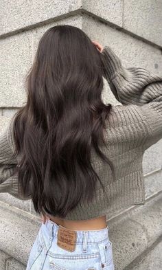 Rambut Brunette, Dark Brunette Hair, Brunette Hair With Highlights, Long Dark Hair, Hair Stylies