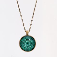 Mandala Necklace - Mandala Jewelry - Spiritual Necklace - Spiritual Jewelry - Green Necklace - Chakra Necklace - Spiritual Gift - for Women Dancer Gifts, Necklace Spiritual, Jewelry Spiritual, Geometry Jewelry, Green Mandala, Mandala Jewelry, Spiritual Necklace, Stocking Stuffers For Her, Visual Elements