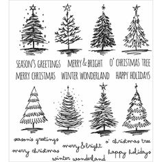 christmas tree stamps from stampin's holiday greetings and bright, merry christmas wishes