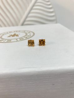 Natural genuine citrine square cut stud earrings Sterling silver setting and post These are dainty November birthstones that measure 6mm Complimentary gift wrap Free shipping Classic Earrings With Rectangular Stone For Gift, Rectangular Prong Set Earrings As Gift, Classic Rectangular Stone Earrings For Gift, Classic Rectangular Stone Earrings As Gift, Square Cut Jewelry With Matching Earrings For Gift, Classic Square Earrings As Gift, Classic Square Earrings For Gift, Classic Square Earrings For Gifts, Classic Yellow Earrings For Gift