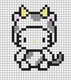 an image of a cross stitch pattern that looks like a cat with eyes and ears