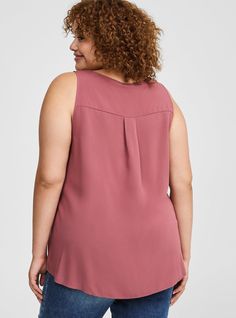 FIT Model is 5'10” wearing size 1. Measures 28” from shoulder (size 2). MATERIALS + CARE Challis woven fabric: New, improved, and loved by all—and still lightweight, drapey, and (really! ) machine-washable. . Stretch level: None. . 72% viscose, 28% lyocell. Machine wash cold. Tumble dry. Imported. DETAILS Scoop neckline. Sleeveless. The best plus size women's challis hi-low tank sleeveless & tops in wild ginger made of washchallis. Rock your look from Torrid to Festivals like Coachella and Lollapalooza, a concert, a show, or just for fun! Torrid is your destination for cozy fall and winter clothes to keep you warm and comfortable. Wild Ginger, Galaxy Print, Sleeveless Tops, Todays Outfit, Winter Clothes, Cozy Fall, Just For Fun, Low Cut, Scoop Neckline