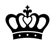 a black and white crown with hearts on it