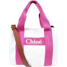 Color: White White bag, with handles, adjustable shoulder strap, zip closure on the top. It is embellished with fuchsia details and logo on the front. 100% Cotton. Pink Leather Bag With Logo, Daily Use Logo Satchel Shoulder Bag, Crossbody Shopping Bag With Logo, Casual Top Handle Shoulder Bag With Logo, Pink Top Handle Bag With Logo, Logo Shoulder Bag For Errands, Trendy Logo Shoulder Bag, Pink Double Handle Shoulder Bag With Logo, Logo Shoulder Bag For On-the-go