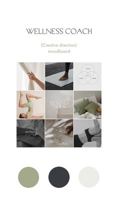 Moodboard
Color palette 
Wellness
Wellness coach Therapy Moodboard, Health Moodboard, Healthcare Inspiration, Branding Examples, Earth Colour Palette, Moodboard Design, Social Media Branding Design, Yoga Branding, Wellness Studio