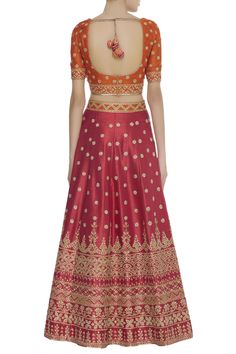 Red lehenga with all-over floral motif work. Comes with orange embellished blouse and dupatta. 
No of components: 3
Neckline: V Neck
Sleeve Length:  Half
Tassel tie-up back  
Kamar latkans  
 - Aza Fashions Designer Orange Lehenga With Intricate Embroidery, Semi-stitched Orange Sets With Motifs, Orange Lehenga With Resham Embroidery For Diwali, Orange Lehenga With Intricate Embroidery For Festivals, Designer Wear Orange Choli With Intricate Embroidery, Semi-stitched Orange Choli With Intricate Embroidery, Designer Orange Choli With Intricate Embroidery, Orange Choli With Intricate Embroidery For Festivals, Orange Semi-stitched Choli With Intricate Embroidery