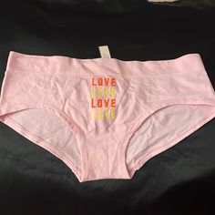 Victoria’s Secret Pink Hiphugger/Hipster Panties Size M Pink Orange And Yellow Lettering New With Tags Victoria's Secret Cotton Briefs, Cotton Stretch Sleepwear With Letter Print, Pink Cotton Brief Sleepwear, Peyton List, Orange And Yellow, Pink Orange, Victoria's Secret Pink, Secret Pink, Women's Intimates