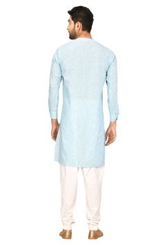 Striped Kurta Set Antique Elephant, Cotton Silk