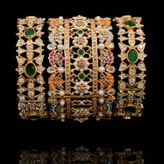 The perfect pick for your celebratory closet! Crafted with precision, presenting our Rahima Bangles with nakshi work and intricately embellished with regal rows of CZ stones. Available in various sizes. Please note that a single set includes three bangles that are openable. Gold-plated on high-quality brass as base metal. Made by order. Kindly allow 5-7 weeks for the delivery of this item. For custom or urgent requests, please contact support@alacouture.com. *Please Note: We use faux stones and Elegant Festive Cutdana Bangle, Festive Fusion Style Bangle With Hand Set, Festive Fusion Bangle With Hand Set, Elegant Jeweled Bangle For Festive Occasions, Elegant Festive Bangle With Stone Work, Festive Fusion Cutdana Bangle, Fusion Style Festive Bridal Sets Hand Set, Festive Fusion Style Hand Set Bridal Sets, Elegant Ceremonial Sets With Motifs