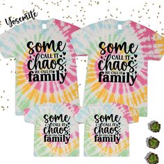 "Some Call It Chaos We Call It Family Tie Dye Shirts,Reunion Gifts,Christmas Pajamas,Cousin Tshirts,Family Matching Outfits,Family Reunion Every shirt is unique. However; Tie-Dye shirts are always timeless. So, you are in the right place to add some color to your life. As a 'ColorMix Shirt' team, we prepare all Tie-Dye shirts for you to wear from parties to daily lives. HOW TO ORDER: 1-) Please, check and review all photos and videos. 2-) Choose your product style and color. 3-) See the size cha Family Multicolor Letter Print T-shirt, Family Occasion Multicolor Letter Print T-shirt, Family Matching T-shirt With Funny Print, Family Matching Multicolor Cotton T-shirt, Multicolor Letter Print T-shirt For Family, Multicolor Family Matching T-shirt, Family Matching Multicolor Letter Print Tops, Multicolor Letter Print Family Matching Tops, Family Matching Multicolor Tops With Letter Print