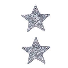 two silver stars are shown against a white background