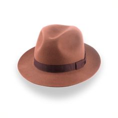 Rust Short Brim Trilby Fedora Hat in Soft Fur Felt | The Tomaso - Agnoulita Hats 1 Trilby Fedora, Outdoor Hut, Homburg, Hat Box, Custom Monogram, Hat Band, Fedora Hat, Rabbit Fur, Vegetable Tanned Leather