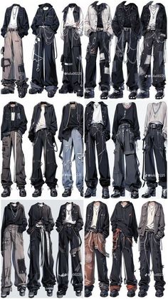 Gothic Streetwear Fashion, Male Outfit Design, Oc Outfit Ideas Male, Character Outfits Drawing, Clothing Design Sketches Male, Male Outfits Drawing, Types Of Clothing, Výtvarné Reference, Clothing Design Sketches